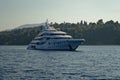 Modern luxury yacht on the sea- Greece, Europe Royalty Free Stock Photo