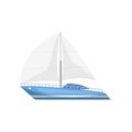 Modern luxury yacht side view isolated icon