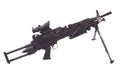 Modern M249 us army machine gun Royalty Free Stock Photo