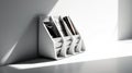 Modern Magazine Rack With Ambient Occlusion On White Background