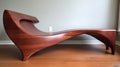 Modern Mahogany Chaise Lounge With Unique Leg Design
