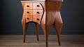 Modern Mahogany Dresser With Unique Leg Design Royalty Free Stock Photo