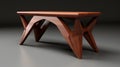 Modern Mahogany End Table With Unique Leg Design