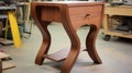 Modern Mahogany Nightstand With Unique Wood Leg Design