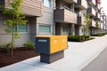 modern mailbox attached to a new residential building