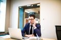 Modern male entrepreneur calling via cellphone Royalty Free Stock Photo