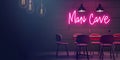 Modern Man Cave Neon Sign Illustration with copy space Royalty Free Stock Photo