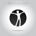 Modern man Logo Sign of Psychology. Human in a circle. Creative style. Icon in vector.