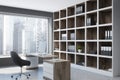 Modern manager office interior, loft in a city