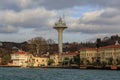 Modern mansions on the Bosporus Strait