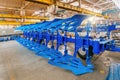 Modern manufactured agricultural reversible plow in factory