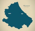 Modern Map - Abruzzo IT Italy