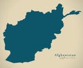 Modern Map - Afghanistan AF Royalty Free Stock Photo