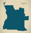 Modern Map - Angola AO Royalty Free Stock Photo