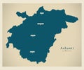 Modern Map - Ashanti region map of Ghana GH Royalty Free Stock Photo