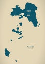 Modern Map - Attiki Greece GR Royalty Free Stock Photo