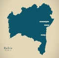 Modern Map - Bahia BR Brazil Royalty Free Stock Photo