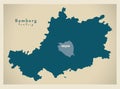 Modern Map - Bamberg county of Bavaria DE