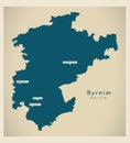 Modern Map - Barnim county of Brandenburg DE Royalty Free Stock Photo