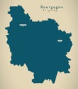 Modern Map - Bourgogne France FR Royalty Free Stock Photo