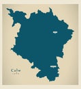 Modern Map - Calw county of Baden Wuerttemberg DE