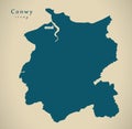 Modern Map - Conwy Wales UK