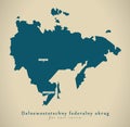 Modern Map - Dalnewostotschny Russia RU Royalty Free Stock Photo