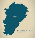 Modern Map - Franche Comte France FR