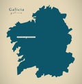 Modern Map - Galicia Spain ES