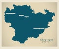 Modern Map - Goeppingen county of Baden Wuerttemberg DE Royalty Free Stock Photo