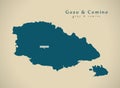 Modern Map - Gozo and Comino Malta MT