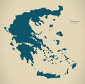 Modern Map - Greece country silhouette GR