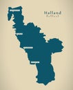 Modern Map - Halland Sweden SE