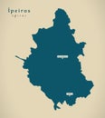 Modern Map - Ipeiros Greece GR Royalty Free Stock Photo