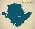 Modern Map - Isle of Anglesey Wales UK