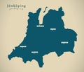 Modern Map - Jonkoping Sweden SE Royalty Free Stock Photo