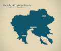 Modern Map - Kendriki Makedonia Greece GR Royalty Free Stock Photo