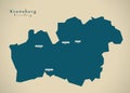 Modern Map - Kronoberg Sweden SE Royalty Free Stock Photo