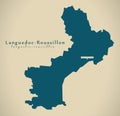 Modern Map - Languedoc Roussillon France FR