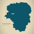 Modern Map - Limousin France FR Royalty Free Stock Photo