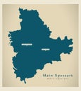 Modern Map - Main-Spessart county of Bavaria DE