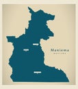 Modern Map - Maniema province map of DR Congo Royalty Free Stock Photo