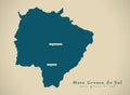 Modern Map - Mato Grosso do Sul BR Brazil