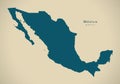 Modern Map - Mexico MX mainland