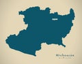 Modern Map - Michoacan Mexico MX