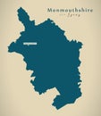 Modern Map - Monmouthshire Wales UK