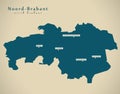 Modern Map - Noord Brabant NL