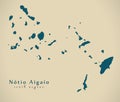 Modern Map - Notio Aigaio Greece GR Royalty Free Stock Photo
