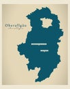 Modern Map - Oberallgaeu county of Bavaria DE Royalty Free Stock Photo
