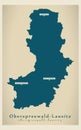 Modern Map - Oberspreewald-Lausitz county of Brandenburg DE Royalty Free Stock Photo